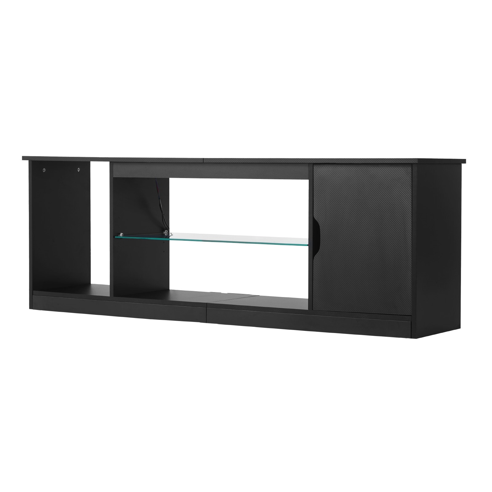 TV Stand For TVs Up To 65 In Modern Entertainment Center With Glass Shelf_maomaolike.com